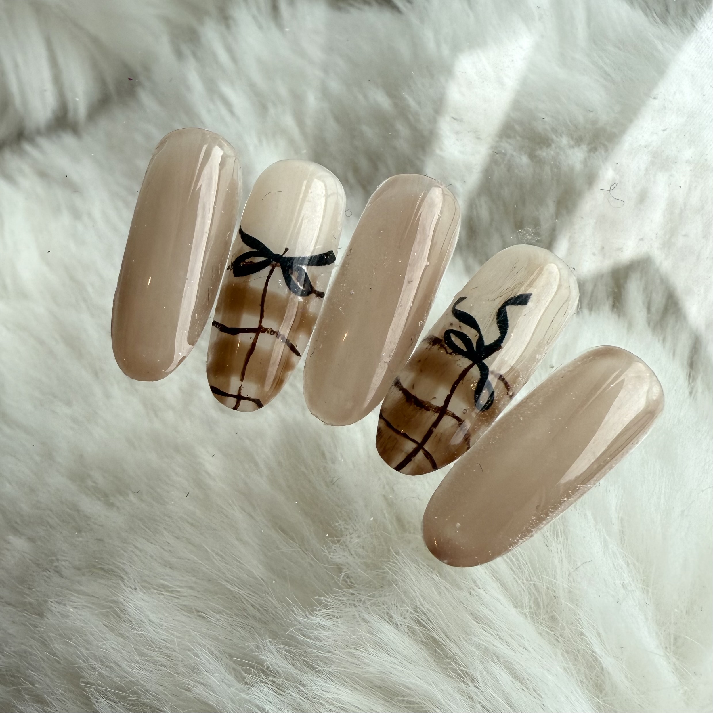 リボン×チェックの流行りの組み合わせ